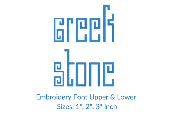Greek Stone Font Embroidery Design for Boutique Apparel