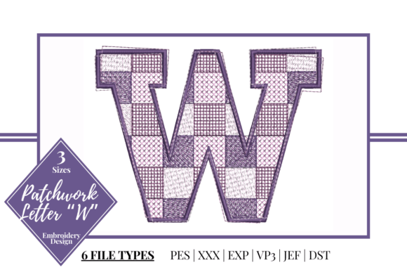 Patchwork Letter W: A Charming Embroidery Accent for Meaningful Gifts