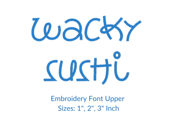 Wacky Sushi Font Embroidery Design: A Quirky Personalization Hero