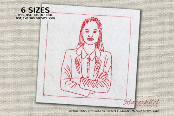 Young Teacher Posing in School Redwork: Craft Fair Review